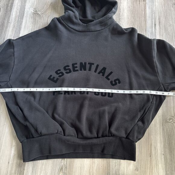 NWOT Essentials Fear Of God Essentials Black Oversized Hoodie Size XS - Picture 4 of 9